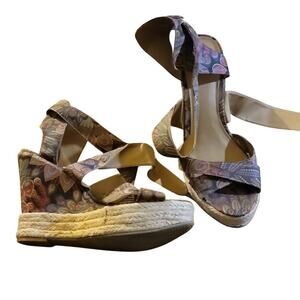 BP multi color wedges Women's 11 Sandal Espadrille NWOT Comfort Casual